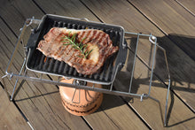 画像をギャラリービューアに読み込む, belmont /BM140 グリルプレート黒舟Mステンレス取っ手
